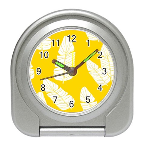 Yellow Banana Leaves Travel Alarm Clock from ArtsNow.com Front