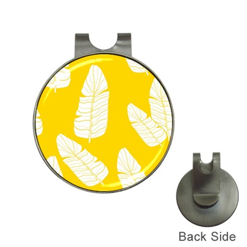 Yellow Banana Leaves Golf Ball Marker Hat Clip from ArtsNow.com Front