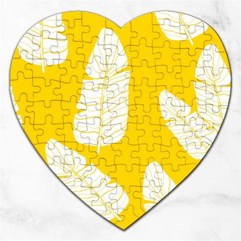 Yellow Banana Leaves Jigsaw Puzzle (Heart) from ArtsNow.com Front