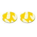 Yellow Banana Leaves Cufflinks (Oval)