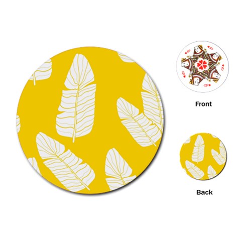 Yellow Banana Leaves Playing Cards Single Design (Round) from ArtsNow.com Front