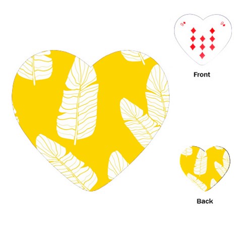 Yellow Banana Leaves Playing Cards Single Design (Heart) from ArtsNow.com Front