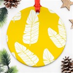 Yellow Banana Leaves Round Ornament (Two Sides)