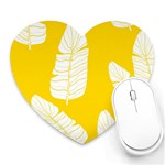 Yellow Banana Leaves Heart Mousepad