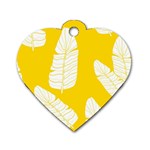 Yellow Banana Leaves Dog Tag Heart (Two Sides)