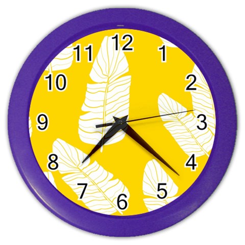 Yellow Banana Leaves Color Wall Clock from ArtsNow.com Front