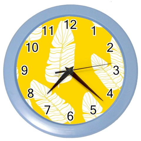 Yellow Banana Leaves Color Wall Clock from ArtsNow.com Front