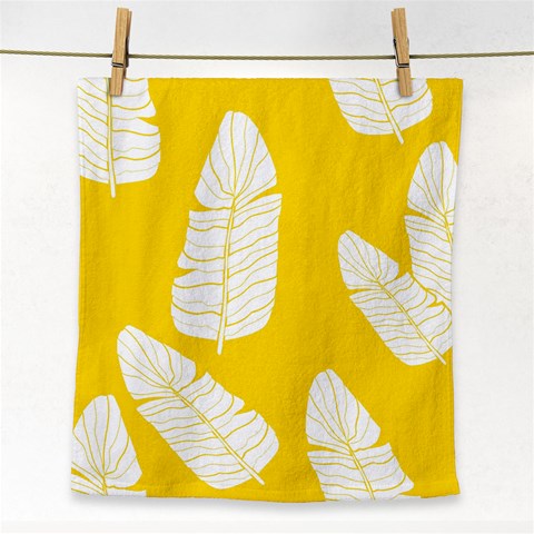 Yellow Banana Leaves Face Towel from ArtsNow.com Front