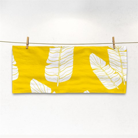 Yellow Banana Leaves Hand Towel from ArtsNow.com Front