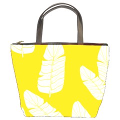 Yellow Banana Leaves Bucket Bag from ArtsNow.com Front