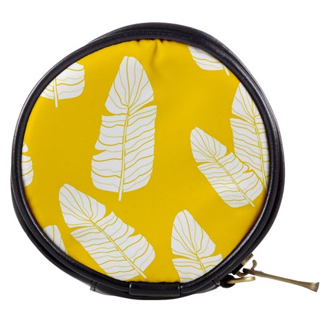 Yellow Banana Leaves Mini Makeup Bag from ArtsNow.com Front