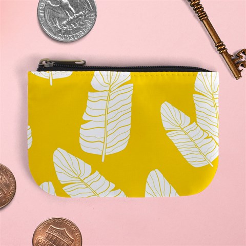 Yellow Banana Leaves Mini Coin Purse from ArtsNow.com Front