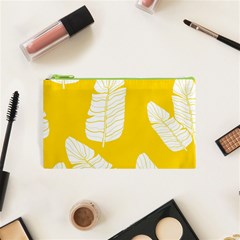 Yellow Banana Leaves Cosmetic Bag (Small) from ArtsNow.com Front