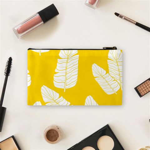 Yellow Banana Leaves Cosmetic Bag (Small) from ArtsNow.com Back