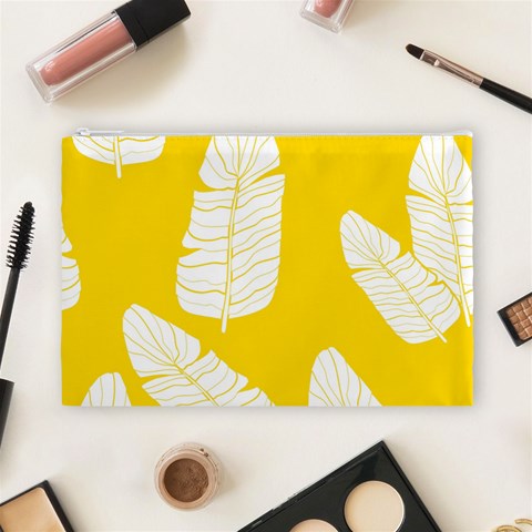 Yellow Banana Leaves Cosmetic Bag (Large) from ArtsNow.com Front