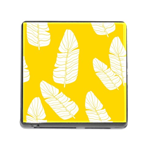 Yellow Banana Leaves Memory Card Reader (Square 5 Slot) from ArtsNow.com Front