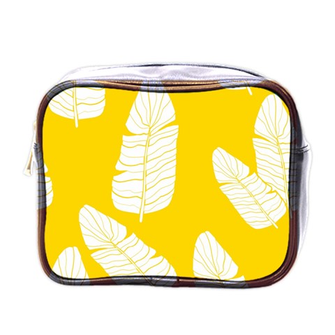 Yellow Banana Leaves Mini Toiletries Bag (One Side) from ArtsNow.com Front