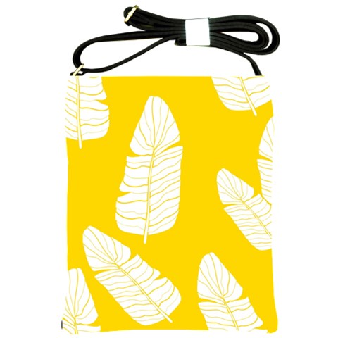 Yellow Banana Leaves Shoulder Sling Bag from ArtsNow.com Front