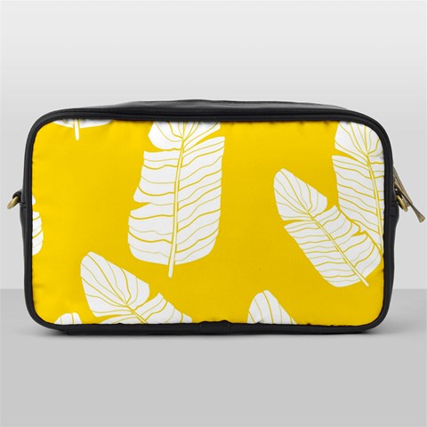 Yellow Banana Leaves Toiletries Bag (One Side) from ArtsNow.com Front