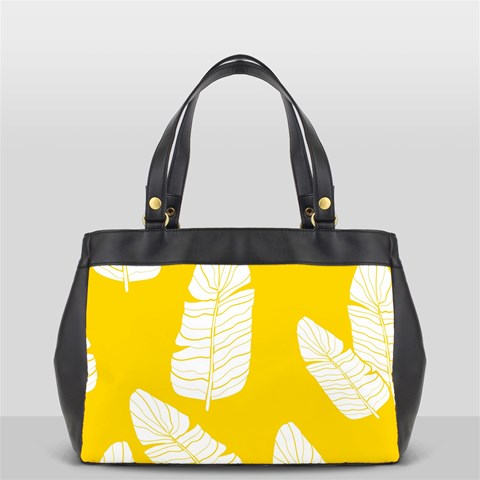 Yellow Banana Leaves Oversize Office Handbag from ArtsNow.com Front