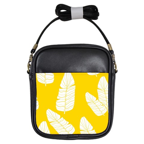 Yellow Banana Leaves Girls Sling Bag from ArtsNow.com Front