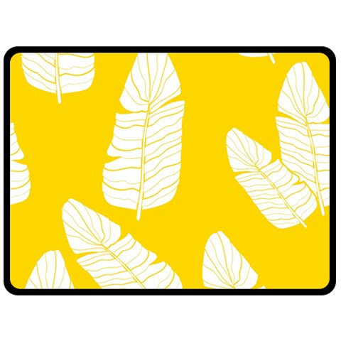 Yellow Banana Leaves Fleece Blanket (Large) from ArtsNow.com 80 x60  Blanket Front