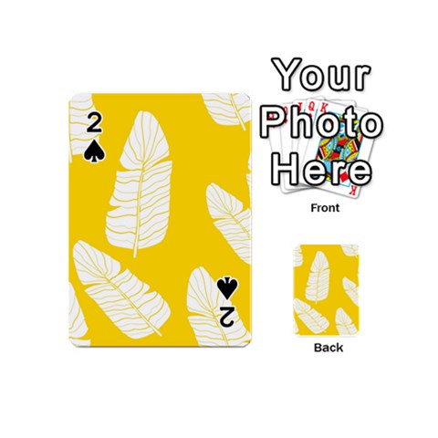 Yellow Banana Leaves Playing Cards 54 Designs (Mini) from ArtsNow.com Front - Spade2