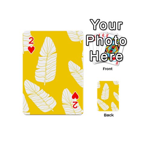 Yellow Banana Leaves Playing Cards 54 Designs (Mini) from ArtsNow.com Front - Heart2