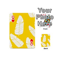 Queen Yellow Banana Leaves Playing Cards 54 Designs (Mini) from ArtsNow.com Front - HeartQ