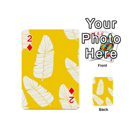 Yellow Banana Leaves Playing Cards 54 Designs (Mini) from ArtsNow.com Front - Diamond2