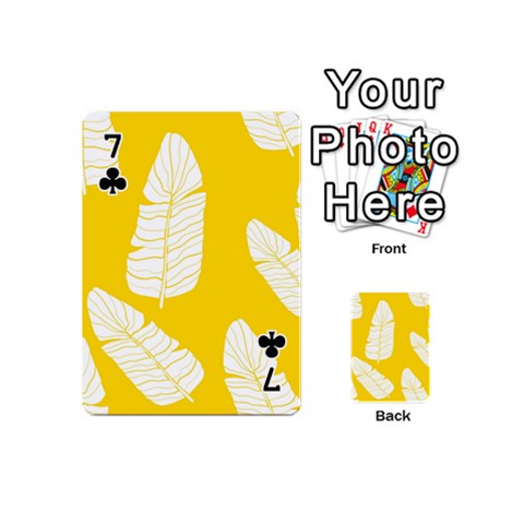 Yellow Banana Leaves Playing Cards 54 Designs (Mini) from ArtsNow.com Front - Club7