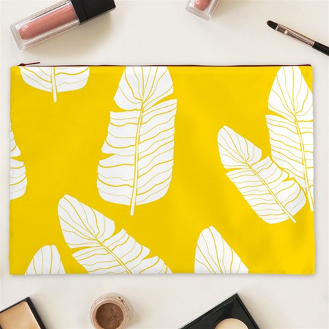 Yellow Banana Leaves Cosmetic Bag (XXL) from ArtsNow.com Front