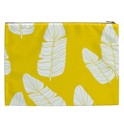 Yellow Banana Leaves Cosmetic Bag (XXL) from ArtsNow.com Back