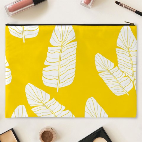 Yellow Banana Leaves Cosmetic Bag (XXXL) from ArtsNow.com Back