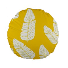 Yellow Banana Leaves Standard 15  Premium Round Cushion  from ArtsNow.com Front