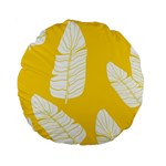 Yellow Banana Leaves Standard 15  Premium Round Cushion 