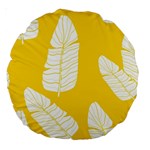 Yellow Banana Leaves Large 18  Premium Round Cushion 