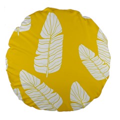 Yellow Banana Leaves Large 18  Premium Round Cushion  from ArtsNow.com Back