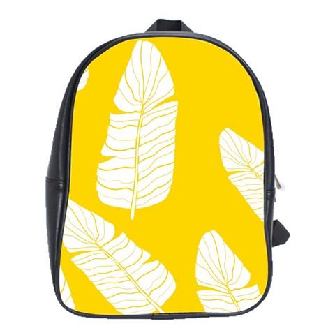 Yellow Banana Leaves School Bag (XL) from ArtsNow.com Front