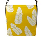 Yellow Banana Leaves Flap Closure Messenger Bag (L)