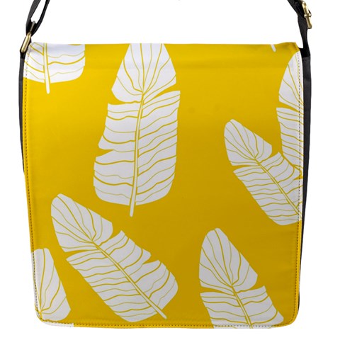 Yellow Banana Leaves Flap Closure Messenger Bag (S) from ArtsNow.com Front