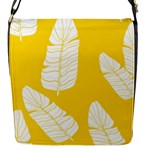 Yellow Banana Leaves Flap Closure Messenger Bag (S)