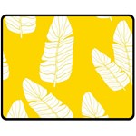 Yellow Banana Leaves Double Sided Fleece Blanket (Medium)