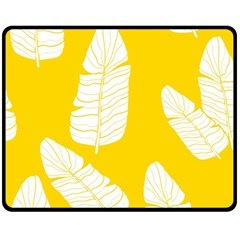 Yellow Banana Leaves Double Sided Fleece Blanket (Medium) from ArtsNow.com 58.8 x47.4  Blanket Back