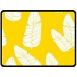 Yellow Banana Leaves Double Sided Fleece Blanket (Large)