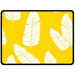 Yellow Banana Leaves Double Sided Fleece Blanket (Large) from ArtsNow.com 80 x60  Blanket Back