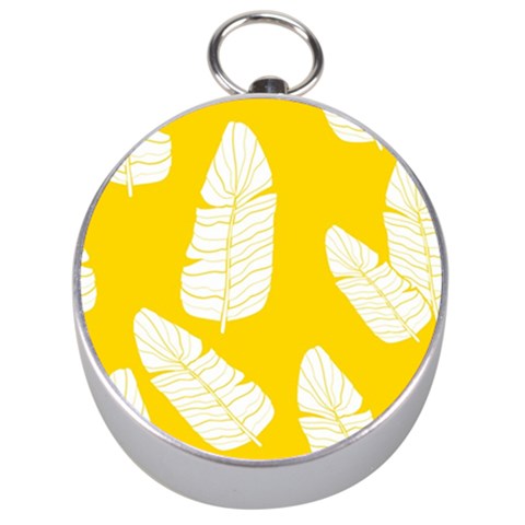 Yellow Banana Leaves Silver Compass from ArtsNow.com Front