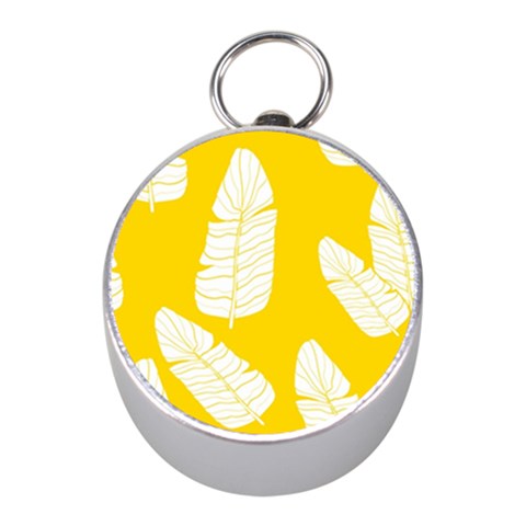 Yellow Banana Leaves Silver Compass (Mini) from ArtsNow.com Front