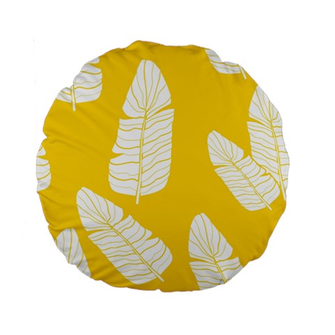 Yellow Banana Leaves Standard 15  Premium Flano Round Cushion  from ArtsNow.com Front