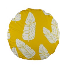 Yellow Banana Leaves Standard 15  Premium Flano Round Cushion  from ArtsNow.com Front